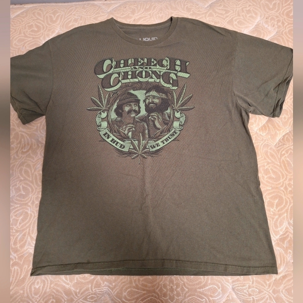 A Liquid Blue Cheech and Chong In Bud We Trust short sleeve t-shirt size XL.